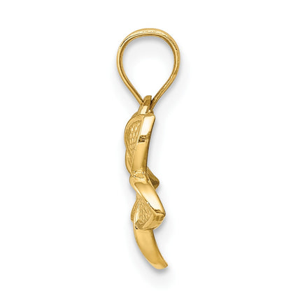 14K Polished Mini Plumeria Pendant