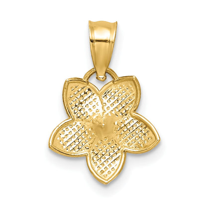 14K Polished Mini Plumeria Pendant