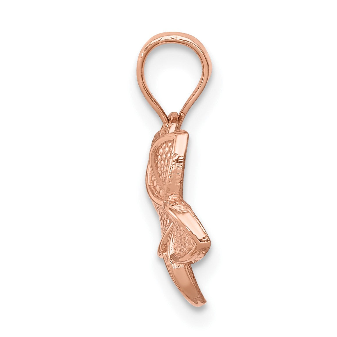 14K Rose Gold Polished Mini Plumeria Pendant
