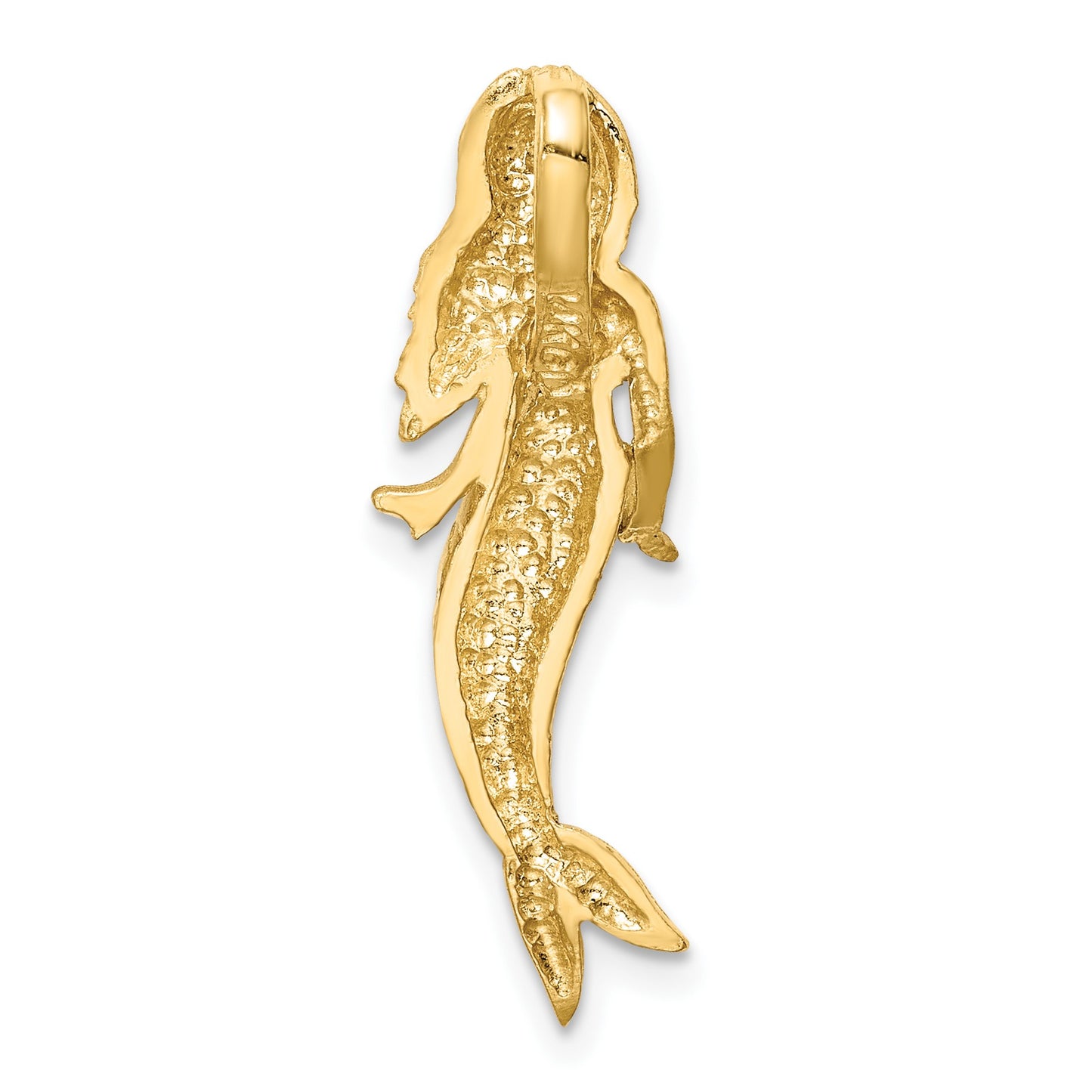 14K and White Rhodium Brushed Mermaid Chain Slide