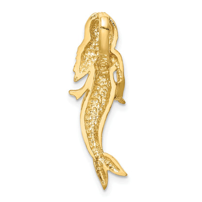 14K and White Rhodium Brushed Mermaid Chain Slide