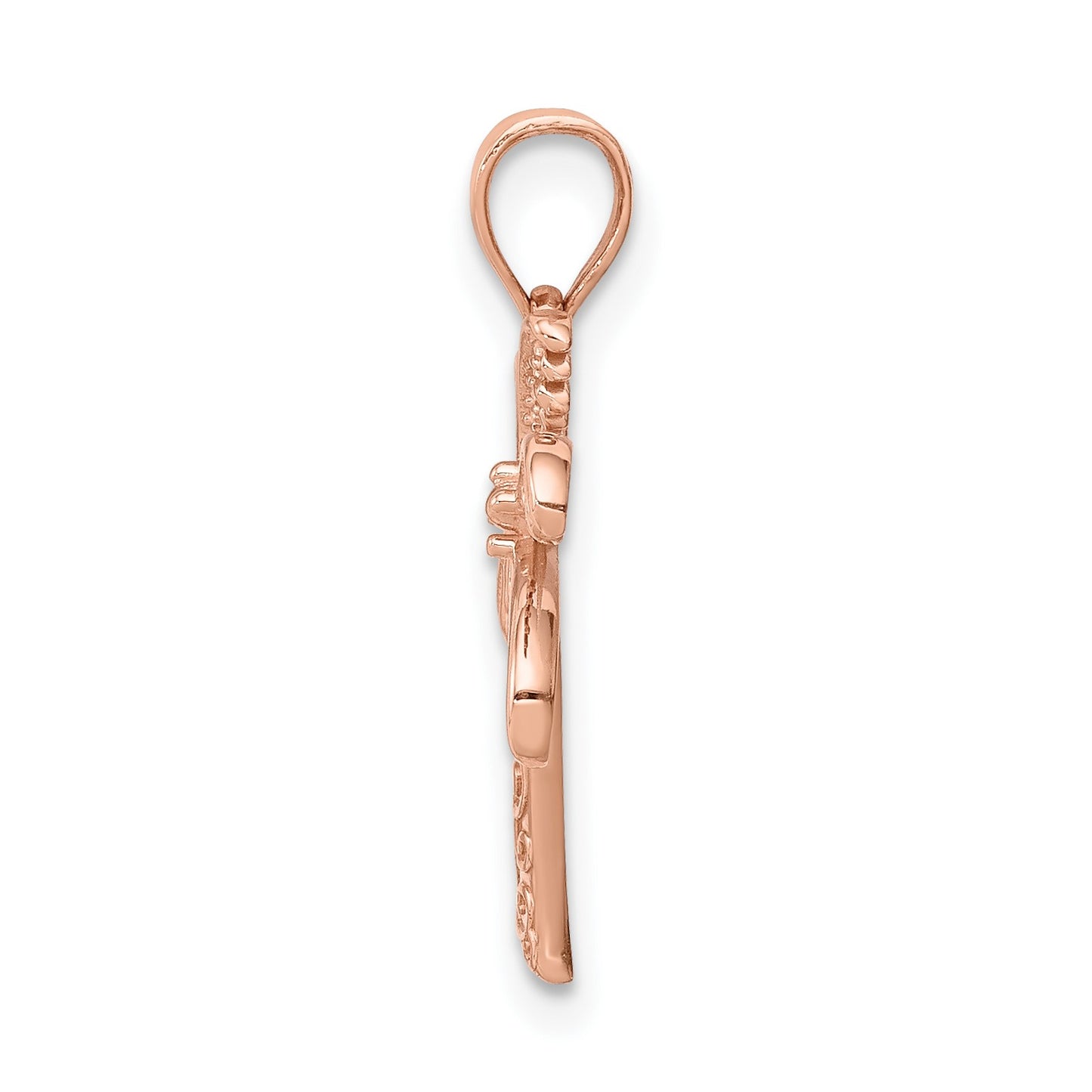 14K Rose Gold Polished Palm Tree Pendant