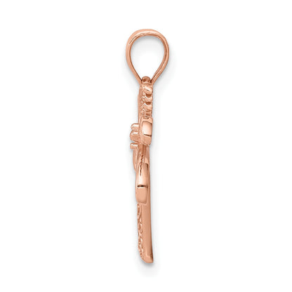 14K Rose Gold Polished Palm Tree Pendant