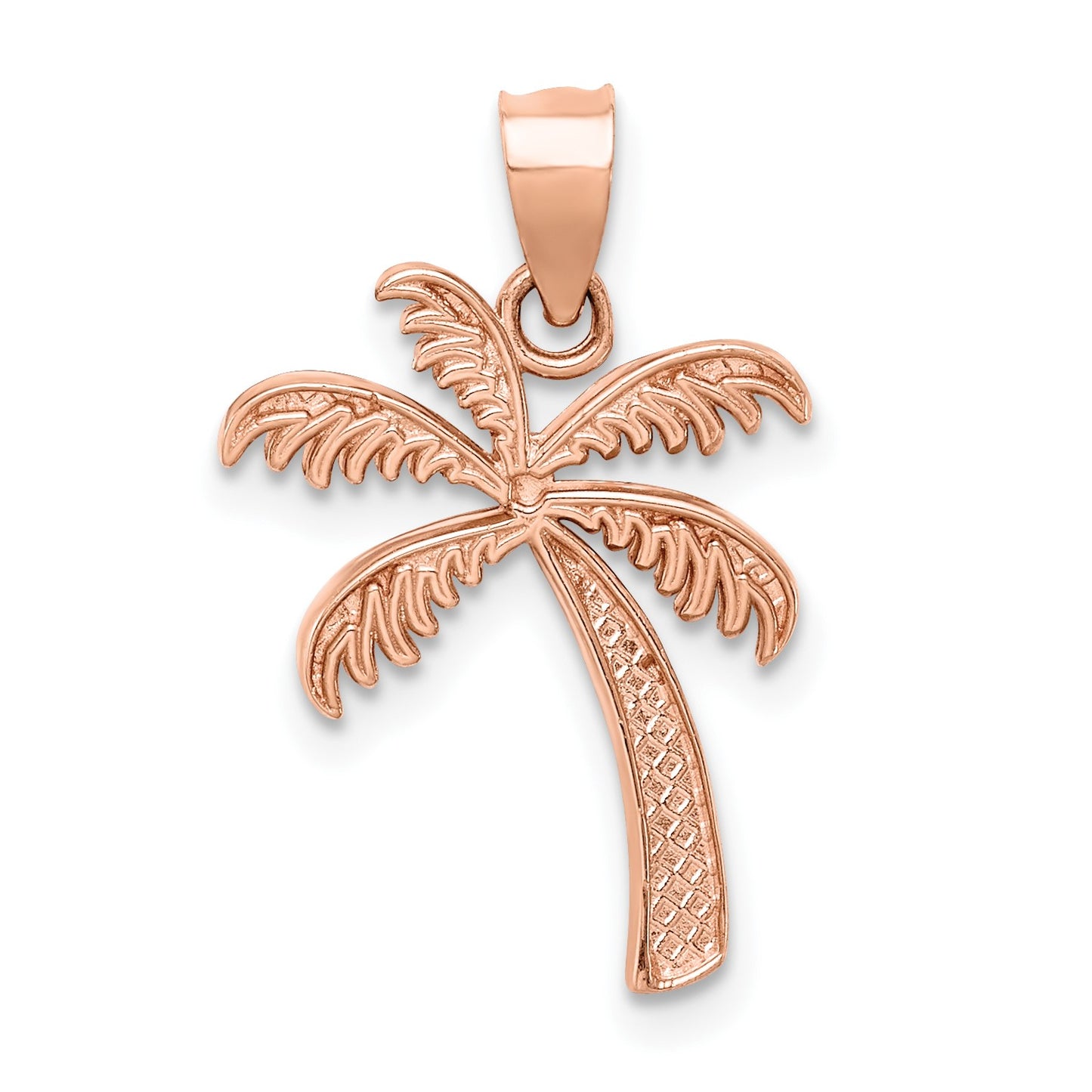14K Rose Gold Polished Palm Tree Pendant