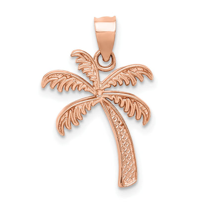 14K Rose Gold Polished Palm Tree Pendant