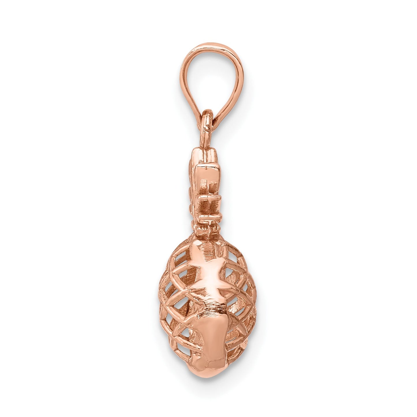 14K Rose Gold Polished 3-D Pineapple Pendant