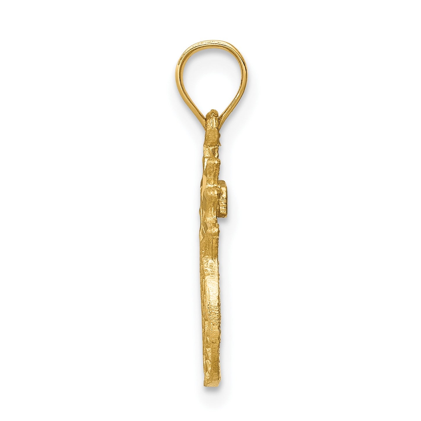 14K Brushed and Diamond-cut Pineapple Pendant