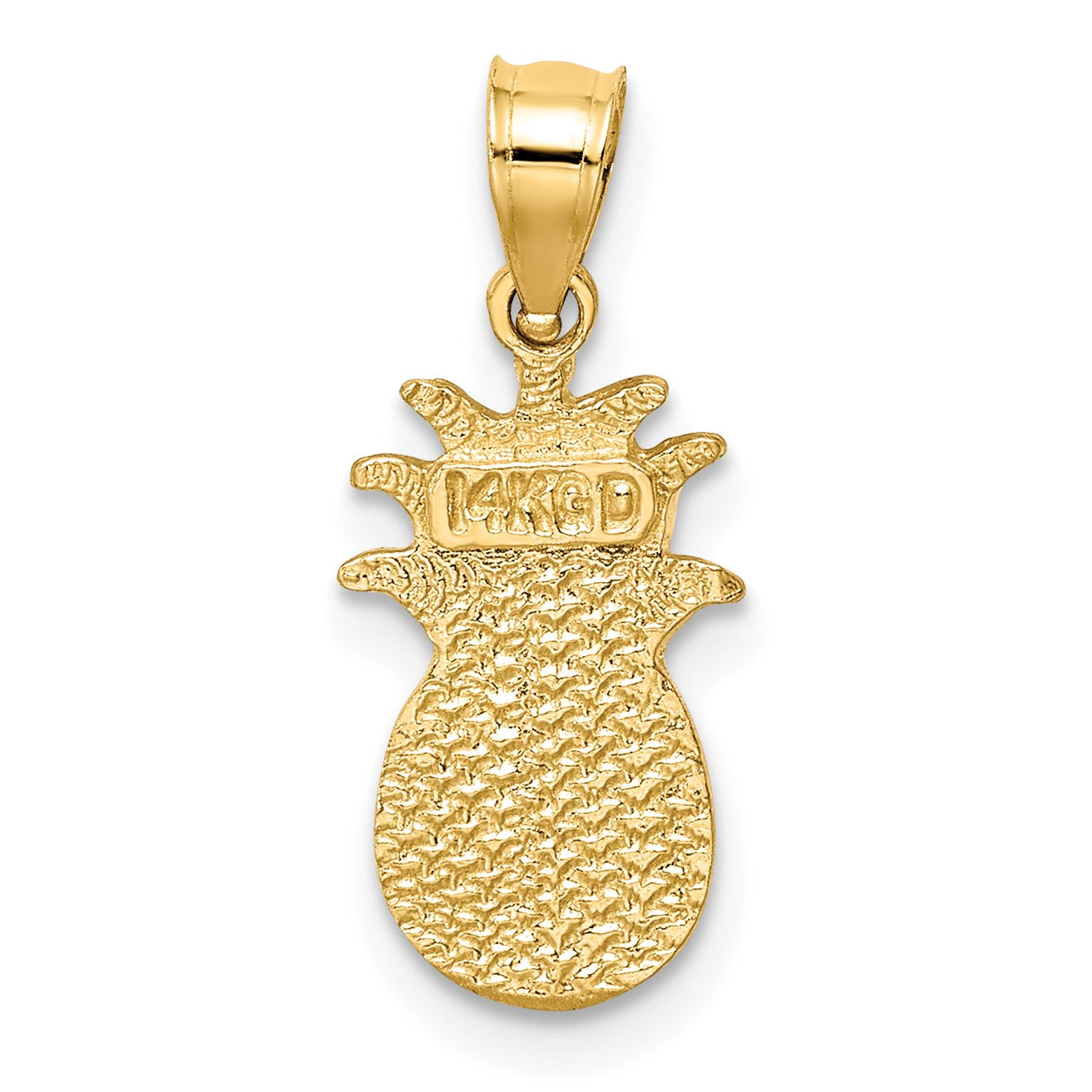 14K Brushed and Diamond-cut Pineapple Pendant