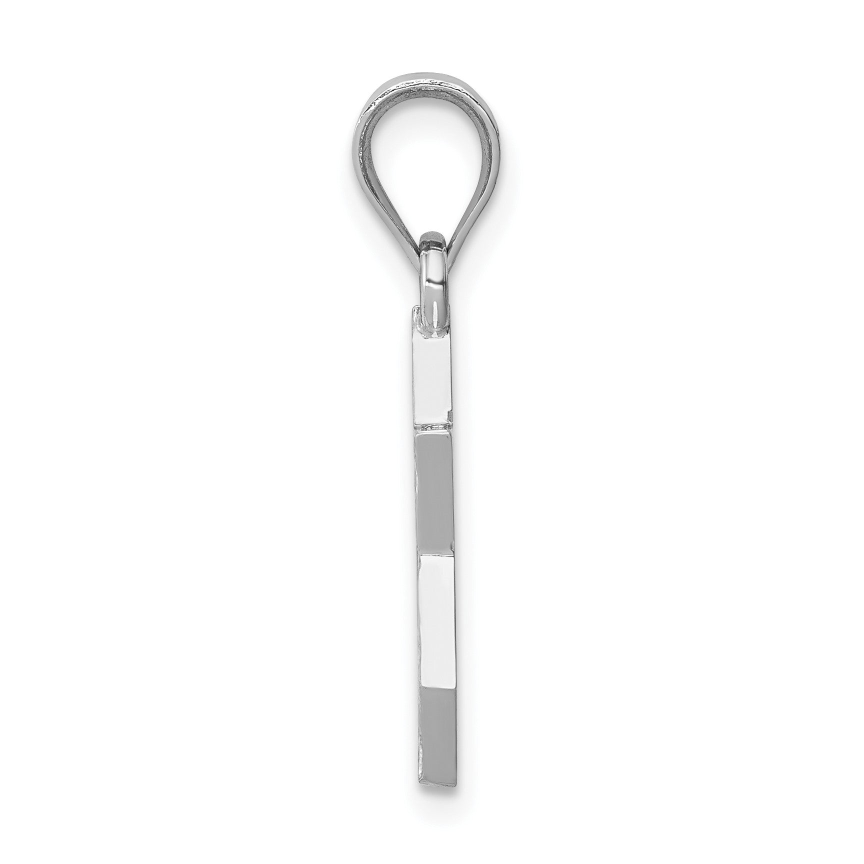 14K White Gold Polished Star of David Pendant