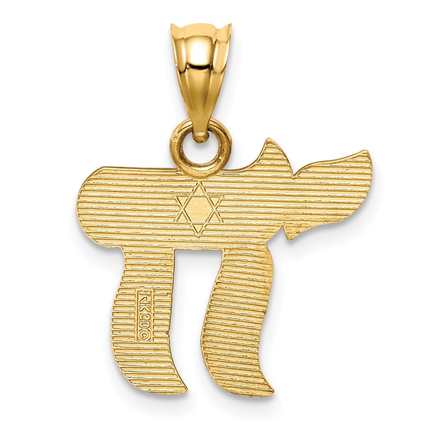 14K Polished Chai with Star of David Pendant