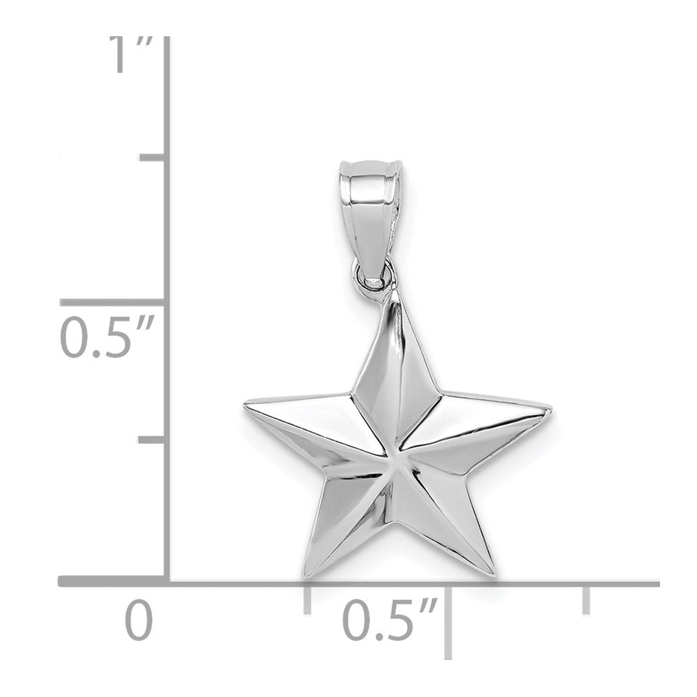 14K White Polished Star Pendant