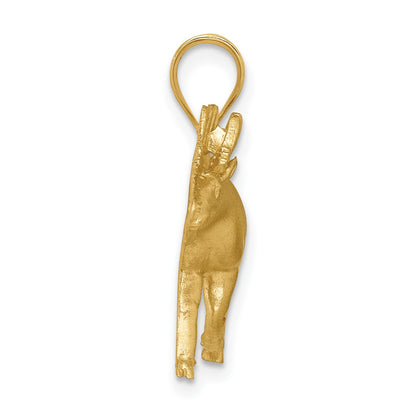 14K Brushed and Diamond-cut Alaskan Moose Pendant