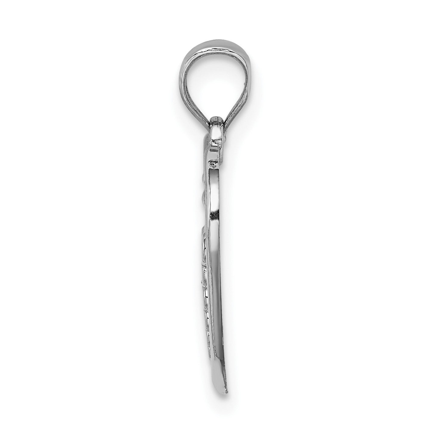14K White Gold Polished Medical Heart Pendant