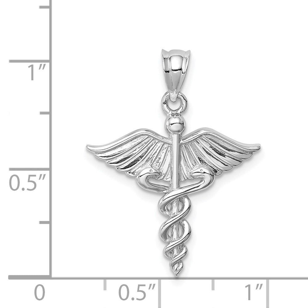 14K White Polished 3-D Medical Pendant