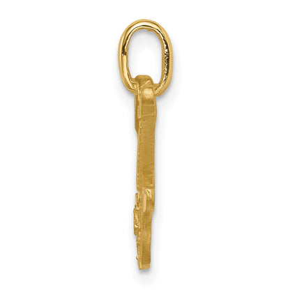 14K Brushed and Diamond-cut Electric Guitar Pendant