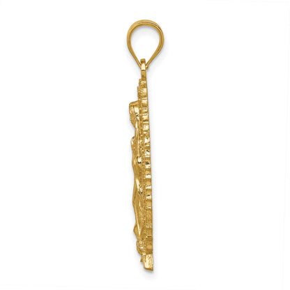 14K Polished and Textured Our Lady of Guadalupe Pendant