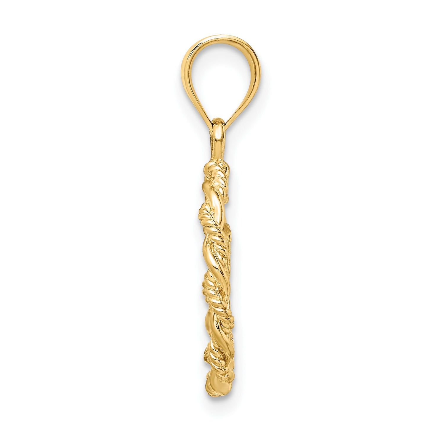 14K Brushed and  Polished Diamond-cut Virgin Mary Pendant
