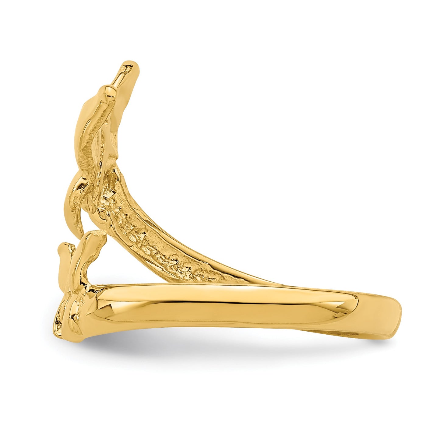 14K Polished 2 Butterflies Toe Ring