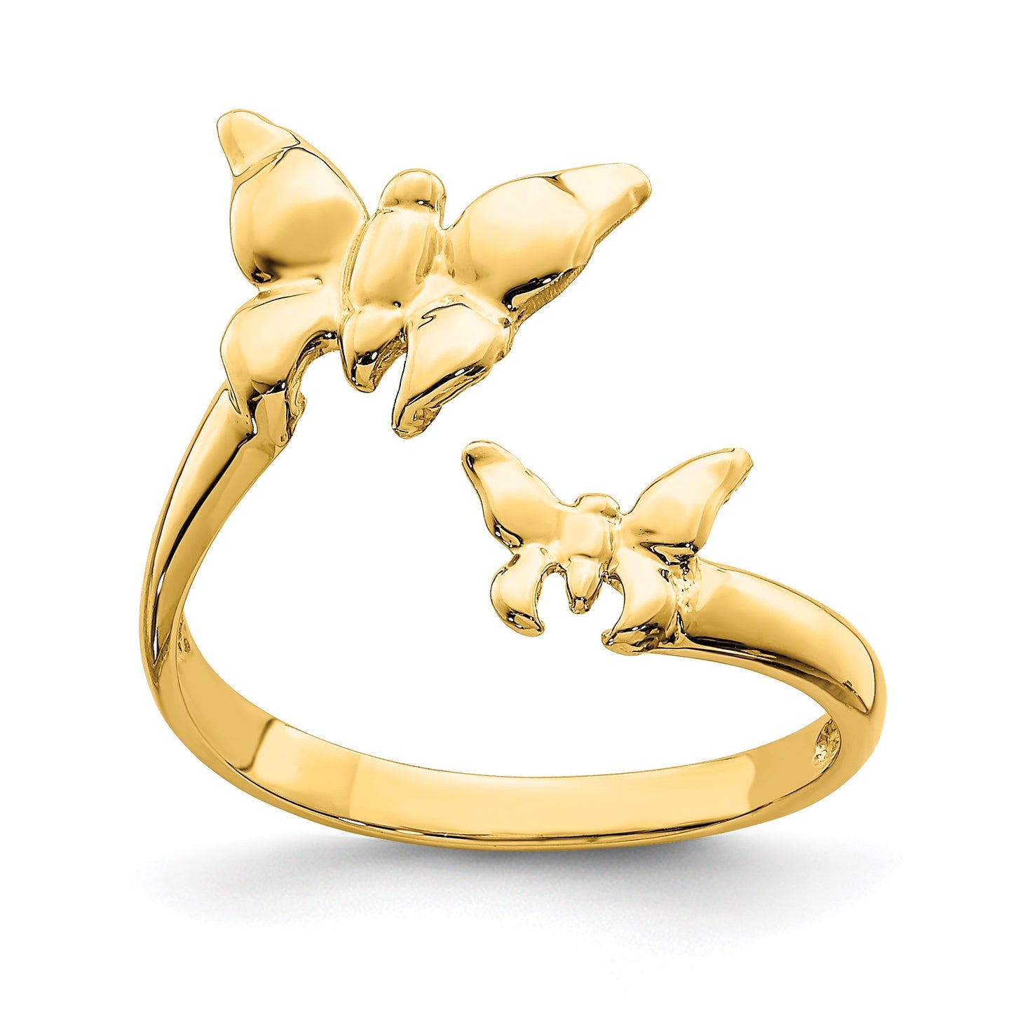 14K Polished 2 Butterflies Toe Ring