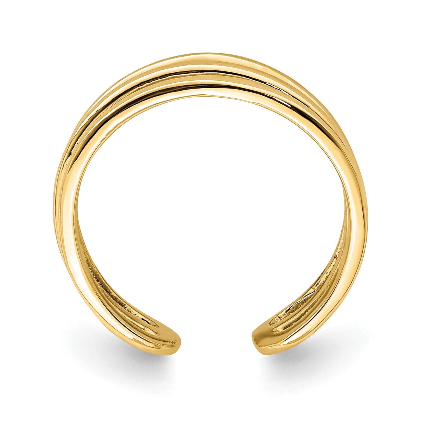 14K Polished 3-Row Toe Ring