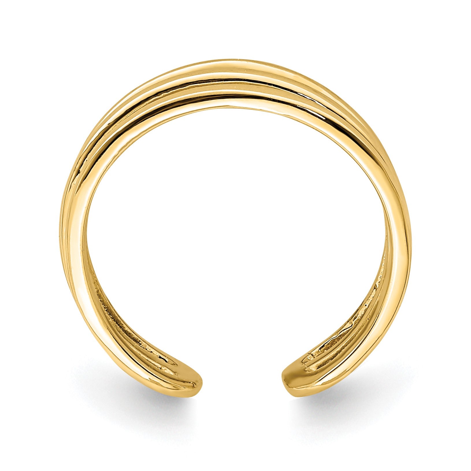 14K Polished 3-Row Toe Ring