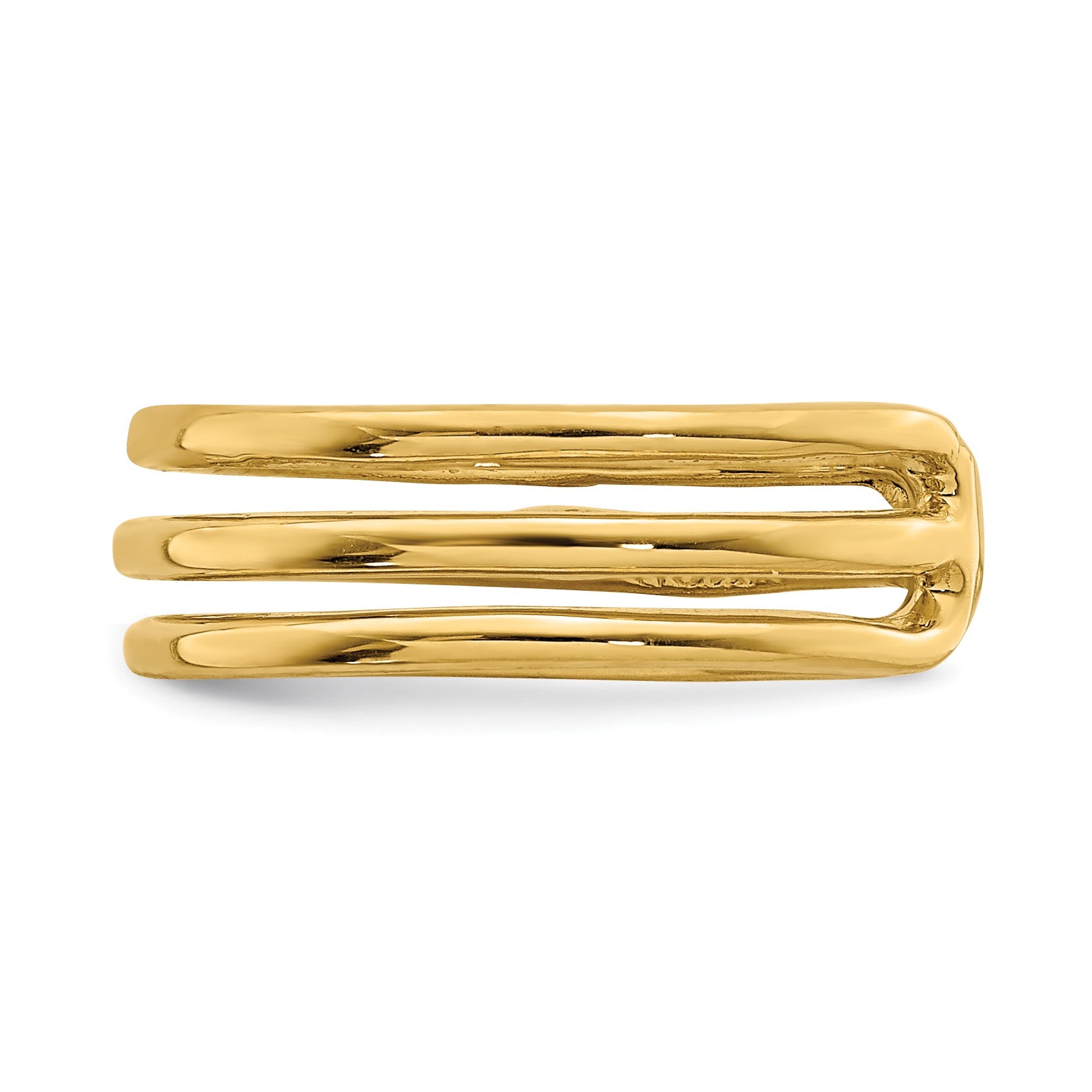 14K Polished 3-Row Toe Ring