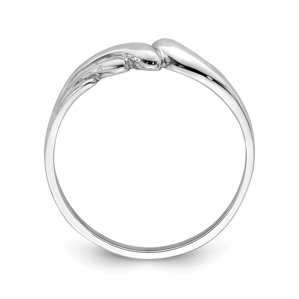 14K White Polished Wave Ring