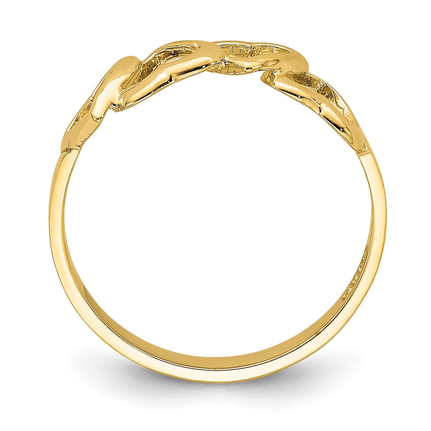 14K Polished Hearts Ring