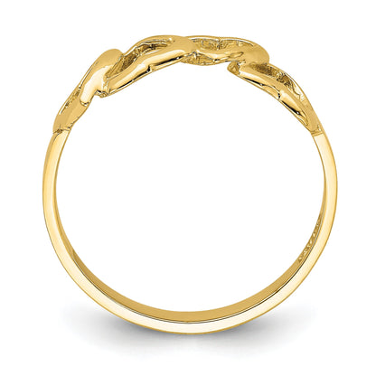 14K Polished Hearts Ring