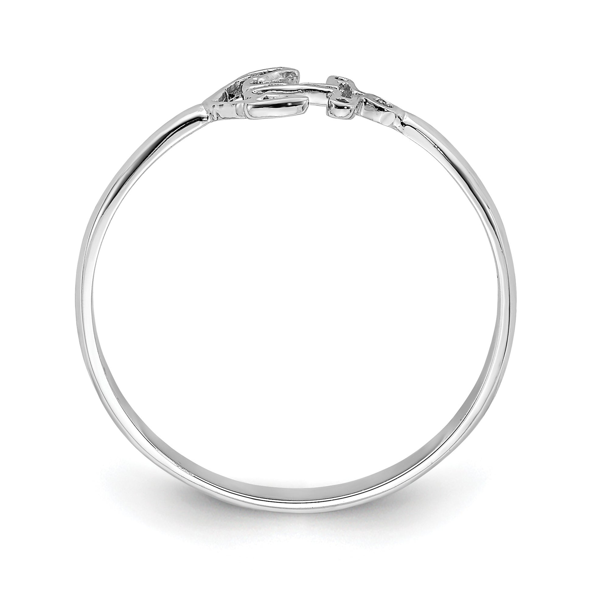 14K White Gold Polished Anchor Ring