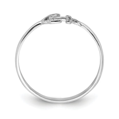 14K White Gold Polished Anchor Ring