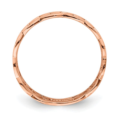 14K Rose Gold Polished Woven Celtic Knot Band