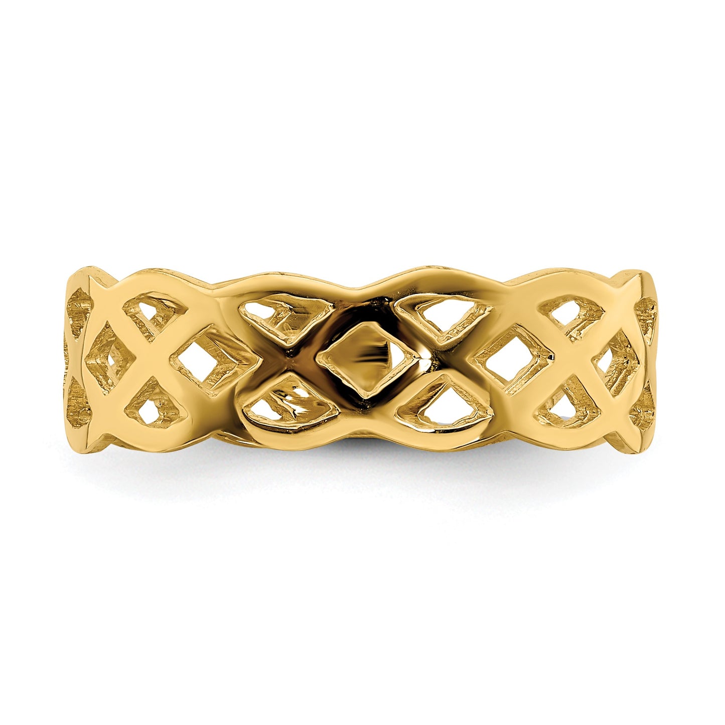 14K Polished Woven Celtic Knot Band