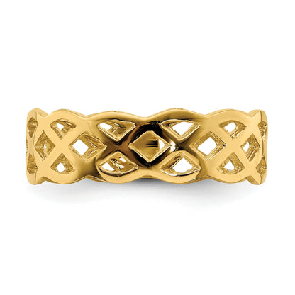 14K Polished Woven Celtic Knot Band