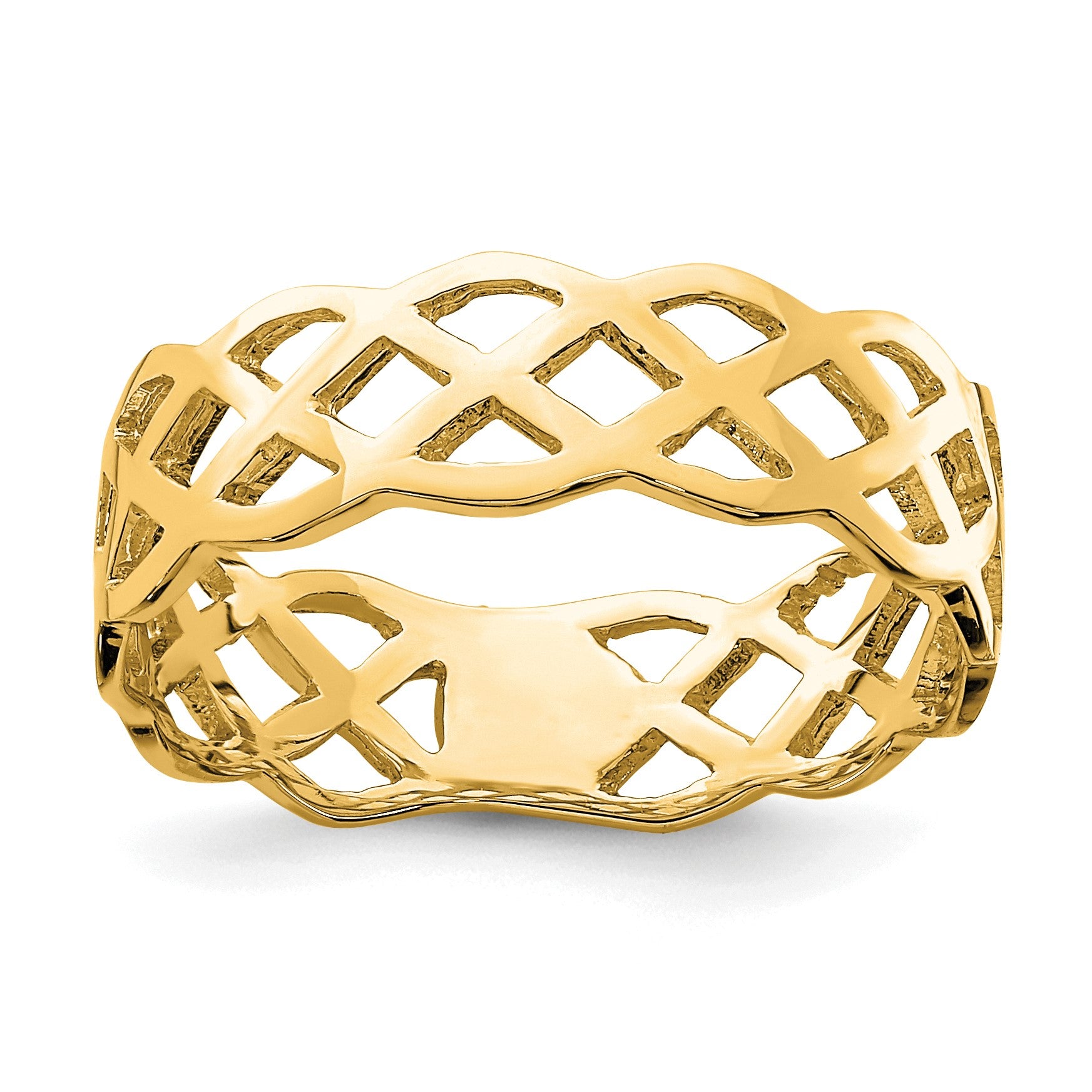 14K Polished Woven Celtic Knot Band