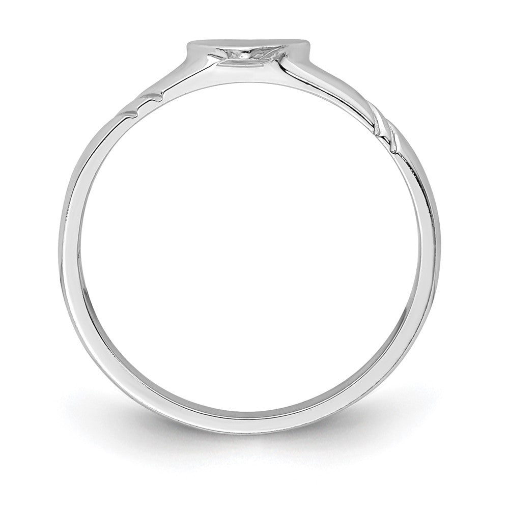 14K White Polished Heart Children's Ring