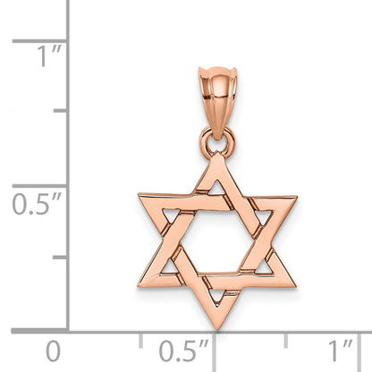 14K Rose Gold Polished Star of David Pendant