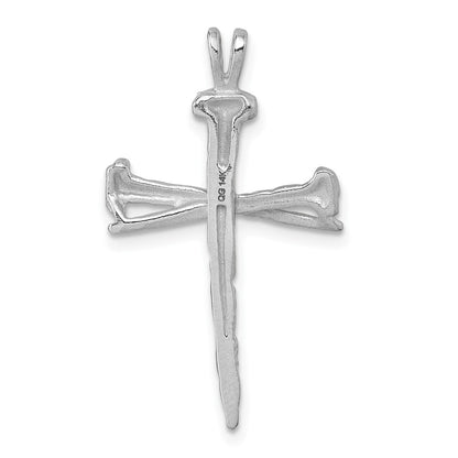 14K White Gold Nail Cross Charm