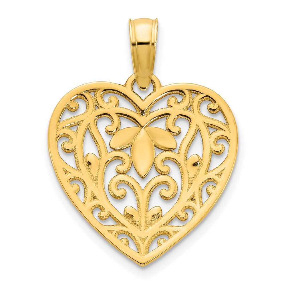 14k Fancy Heart Pendant