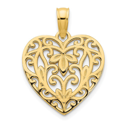 14k Fancy Heart Pendant