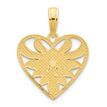 14k Fancy Filigree Heart Pendant