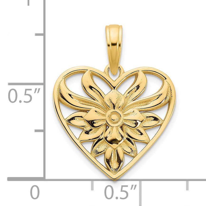 14k Fancy Filigree Heart Pendant