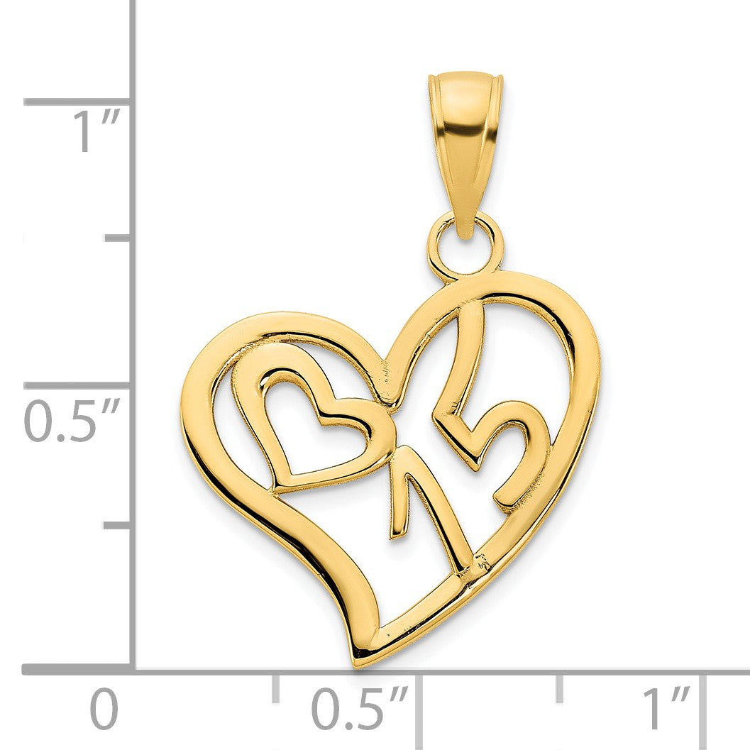 14k 15 in Heart Pendant