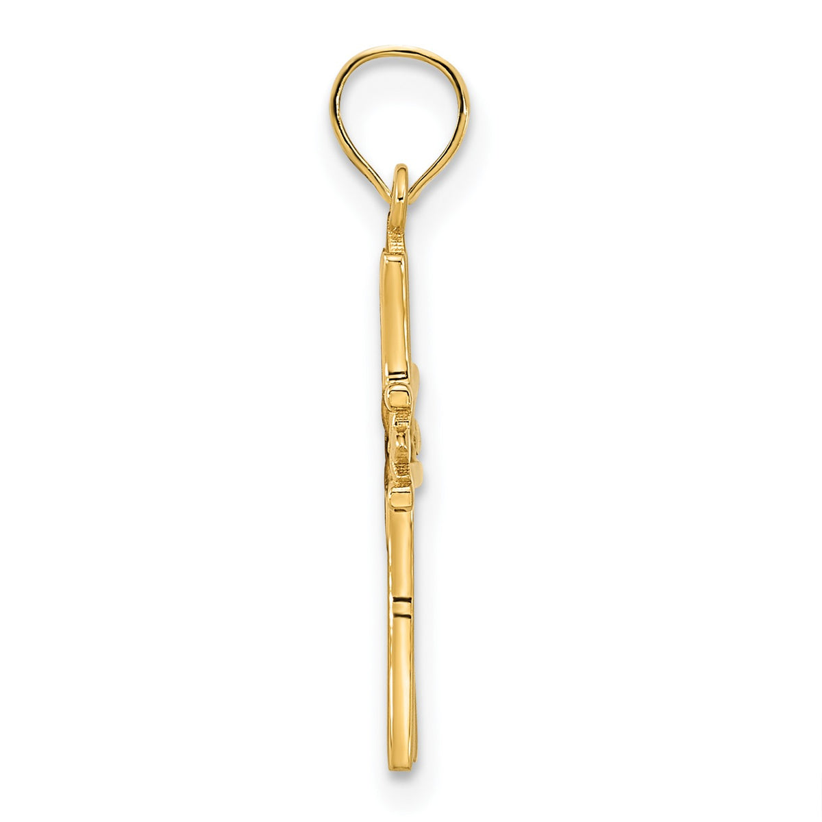 14k Fancy Floral Cross Pendant