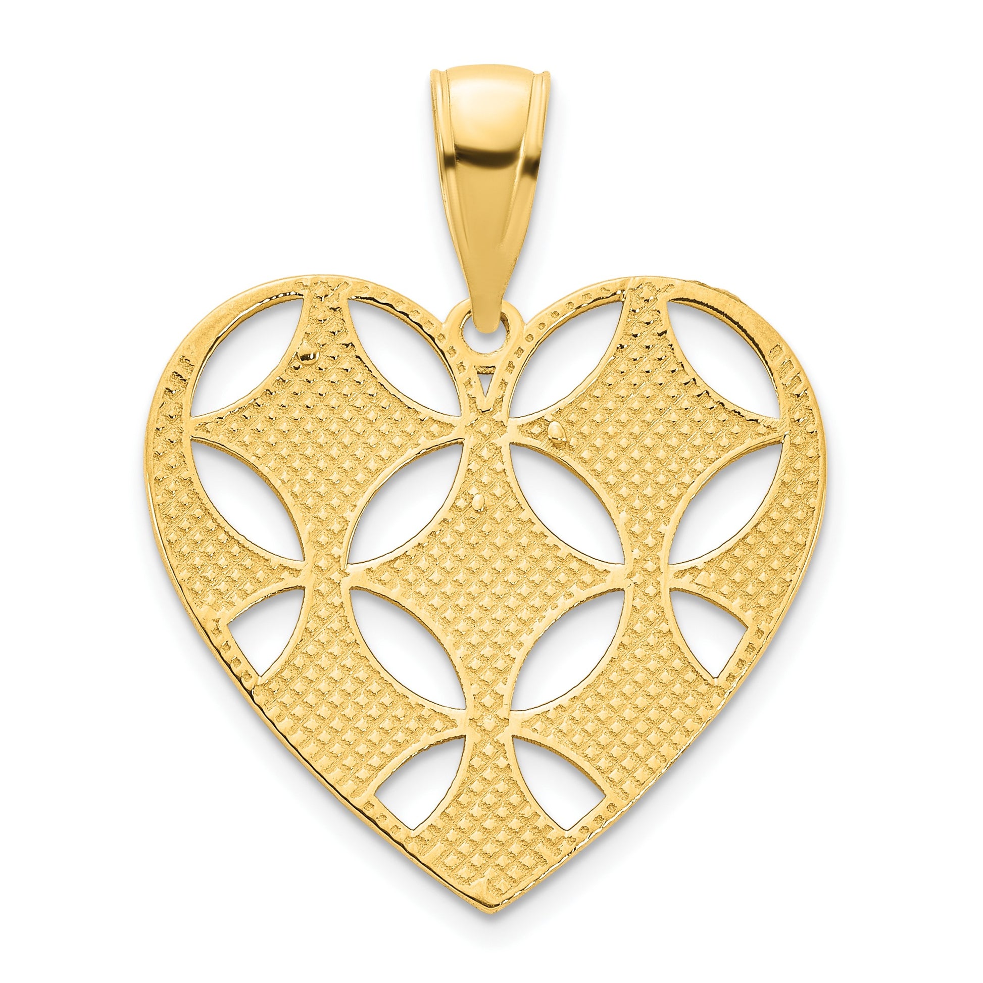 14k Fancy Cut-out Heart Pendant