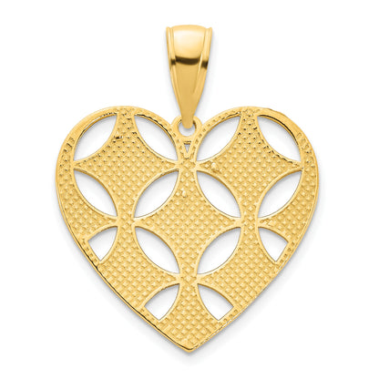 14k Fancy Cut-out Heart Pendant