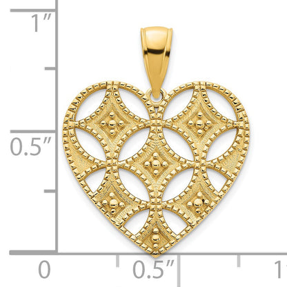 14k Fancy Cut-out Heart Pendant