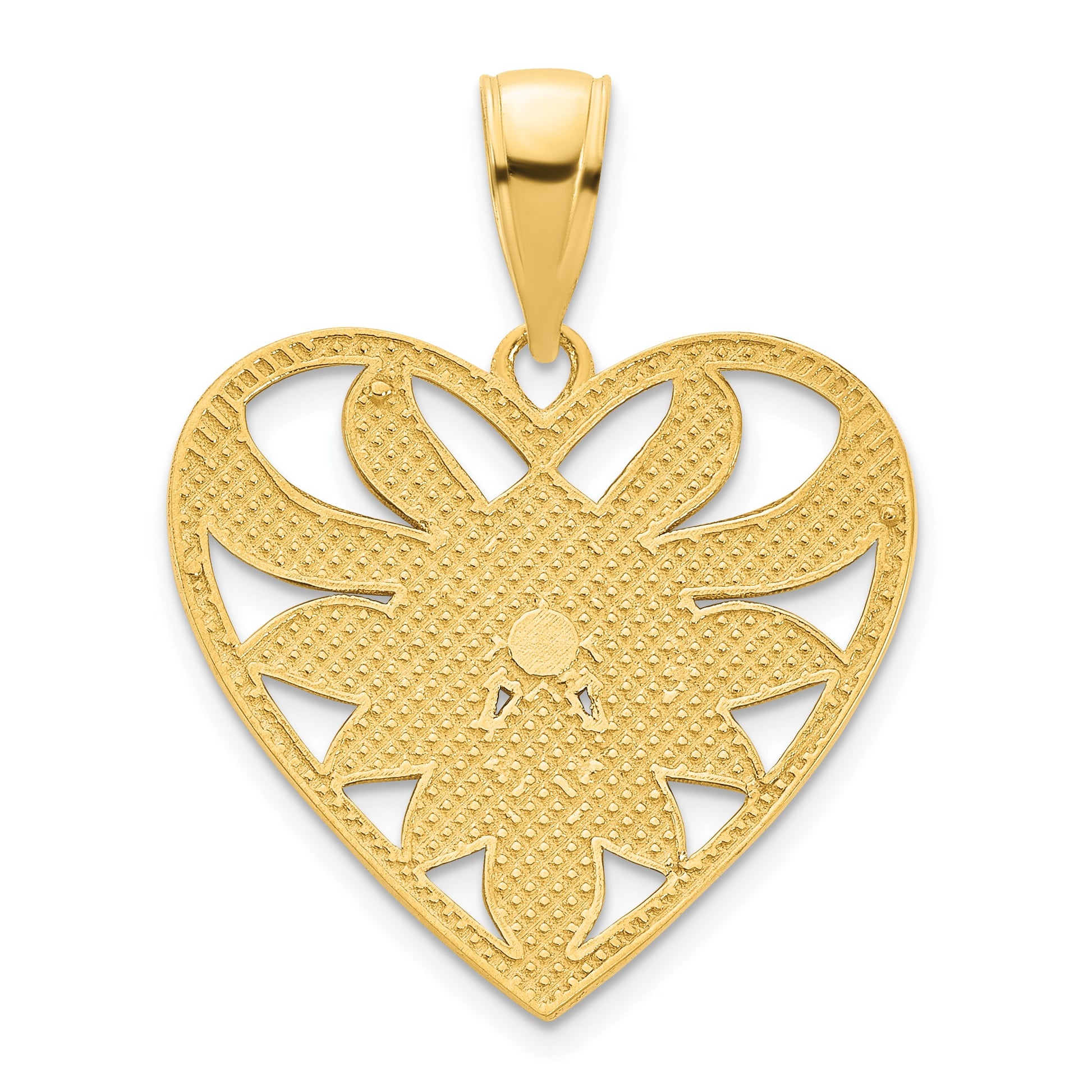 14k Fancy Filigree Heart Pendant