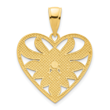 14k Fancy Filigree Heart Pendant