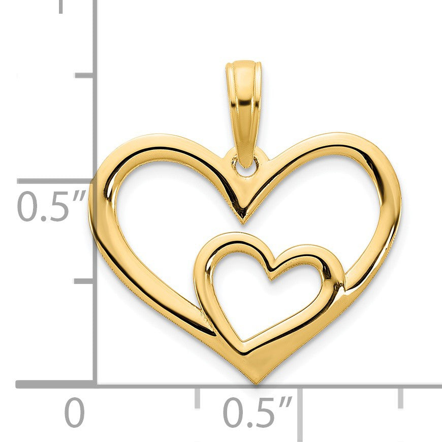 14k Heart in Heart Pendant